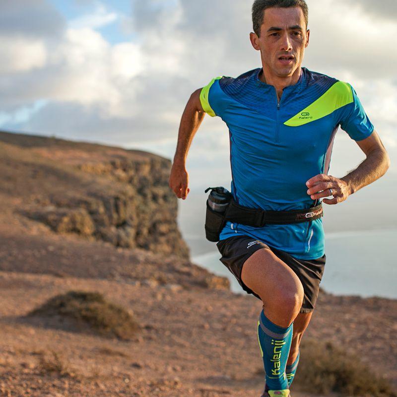 Trail Perf Men's Trail Running Short-Sleeved T-shirt - Blue/Yellow 20/21