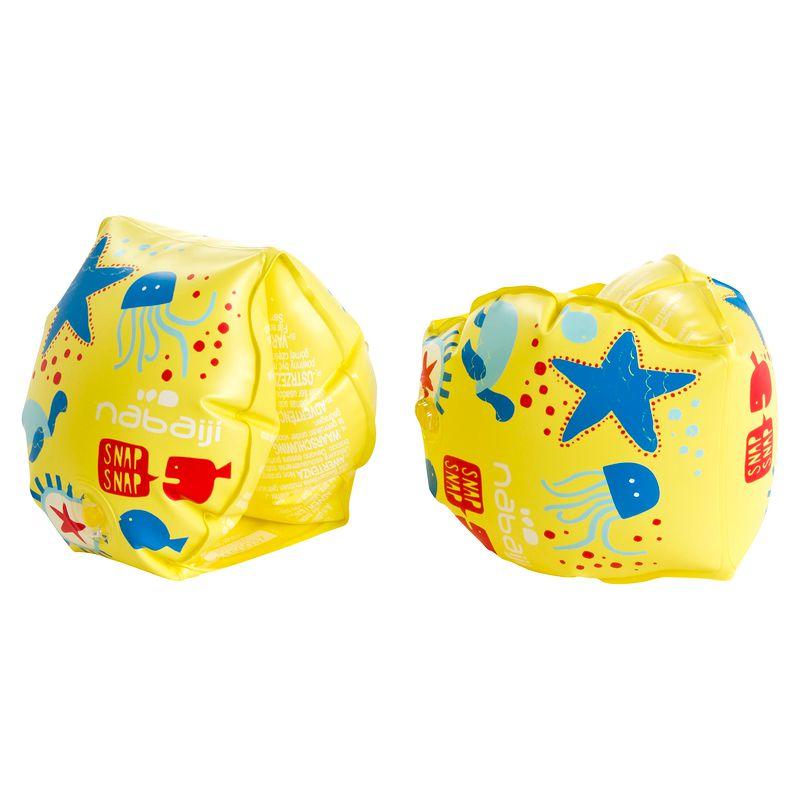 NABAIJI Armbands with  "beach” print   and two inflation chambers - yellow 11-30kg