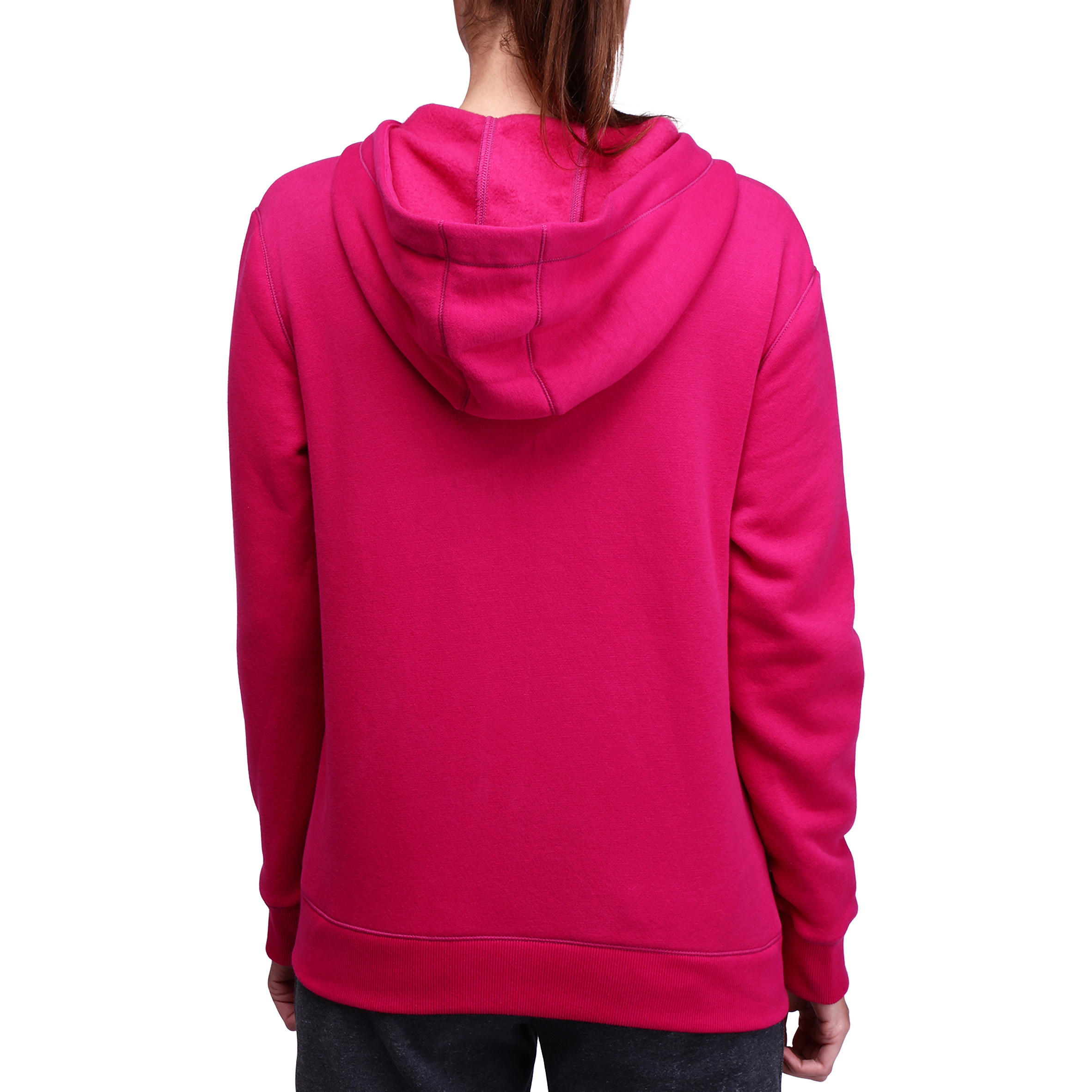 Women's Fitness Hooded Zip-up Jacket - Dark Pink 4/16