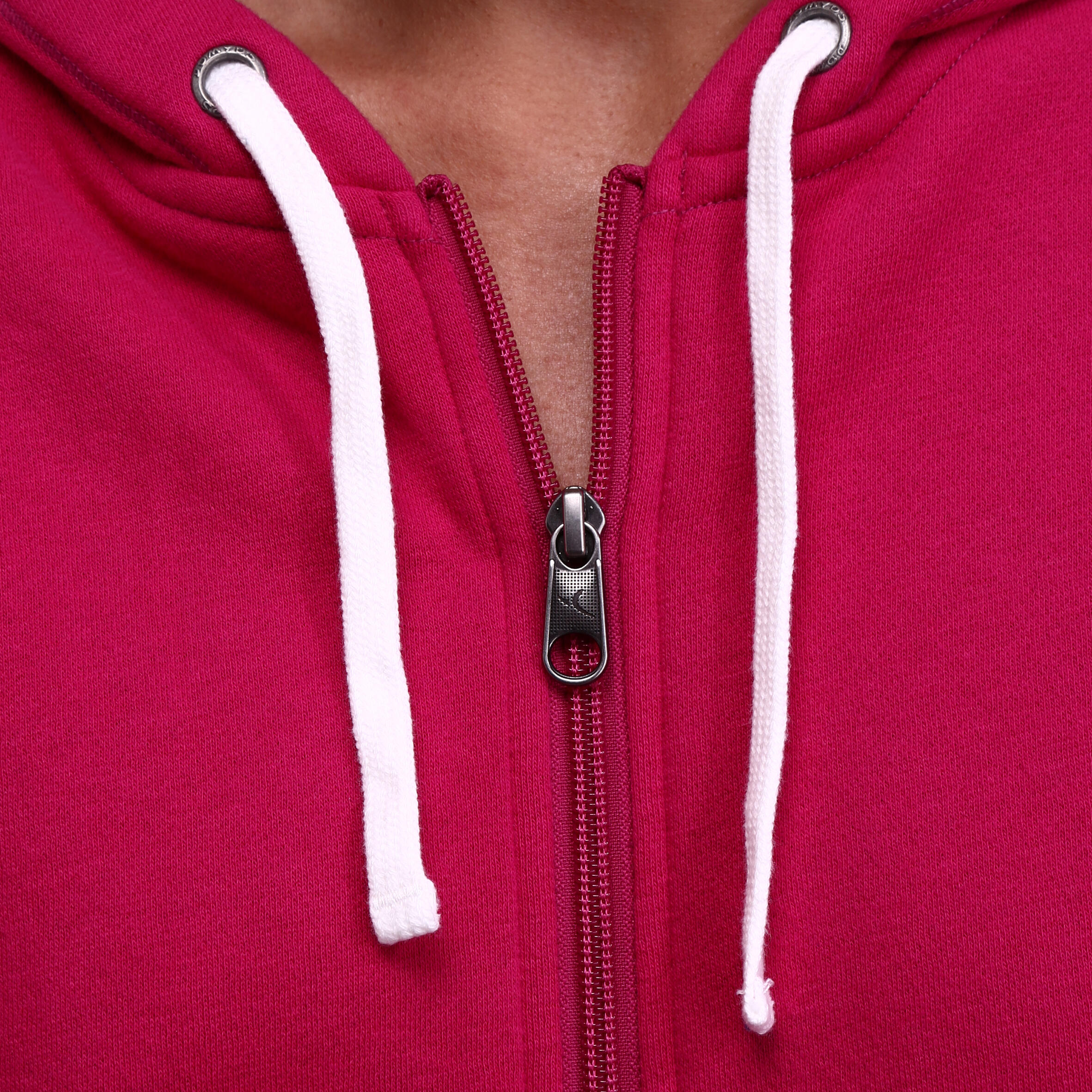 Women's Fitness Hooded Zip-up Jacket - Dark Pink 8/16