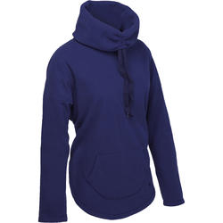 Sweat Micropolaire gym douce, yoga, pilates, femme, bleu