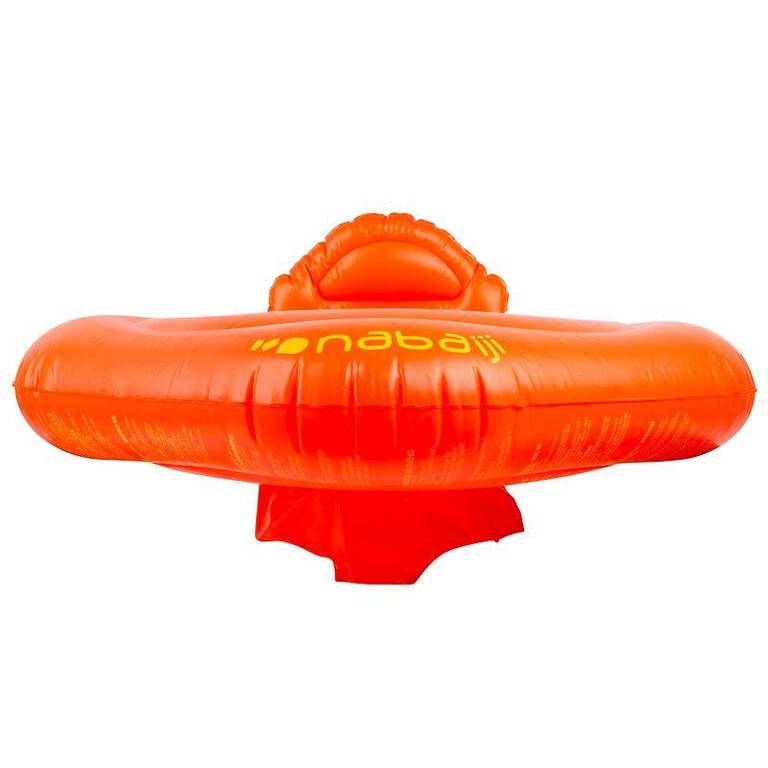 Baby's orange inflatable swim ring with seat for infants weighing 11- 15 kg