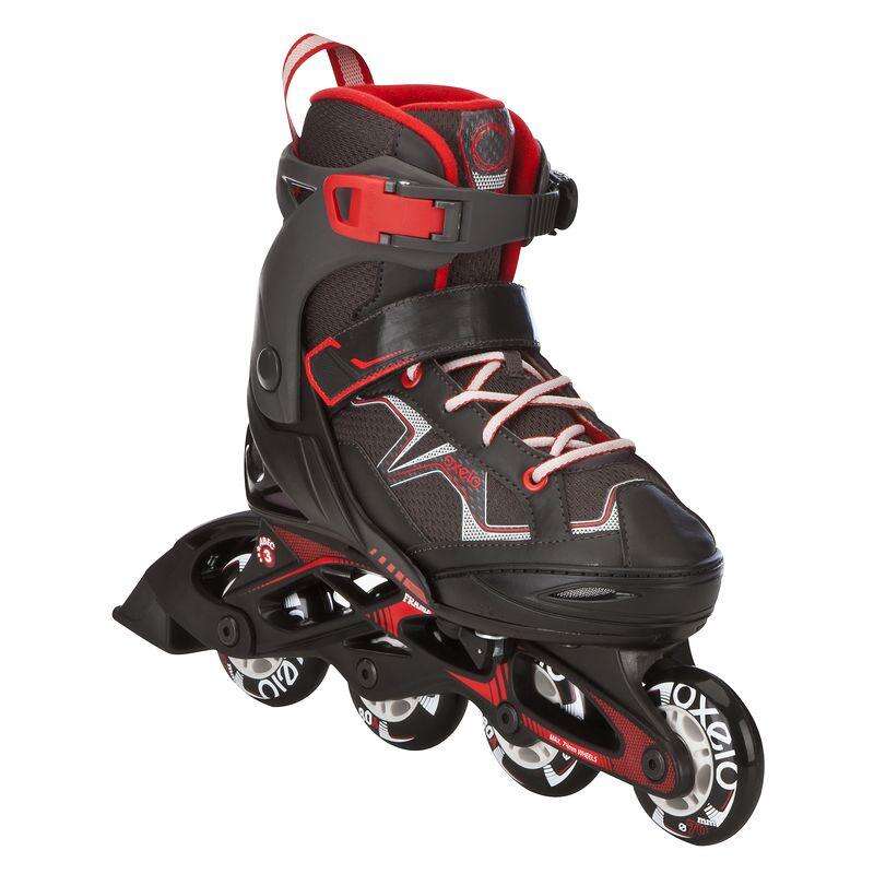 OXELO Fit 3 Junior Kids' Fitness Inline Skates Red/Black...