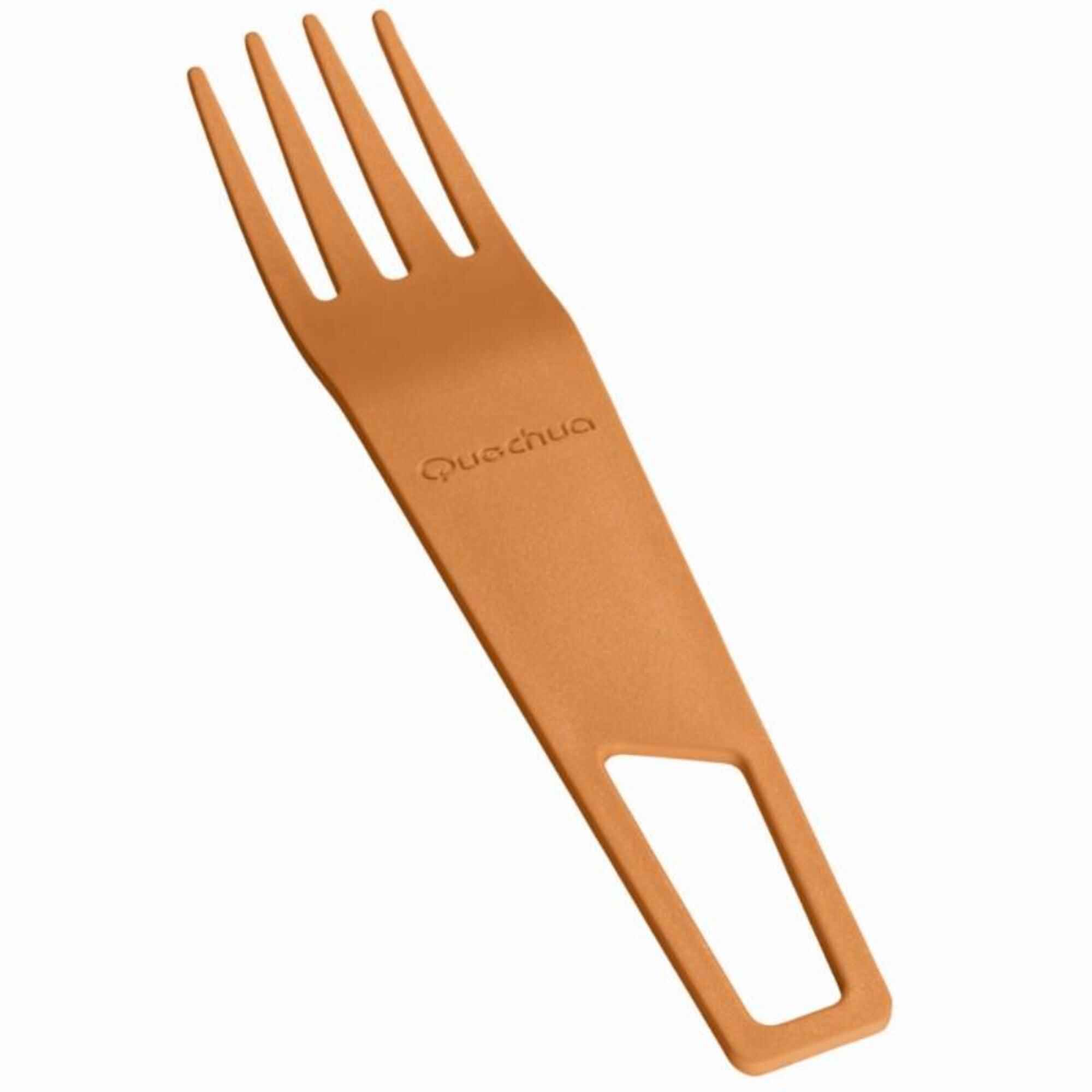 Non-scratch fork hiking utensils orange