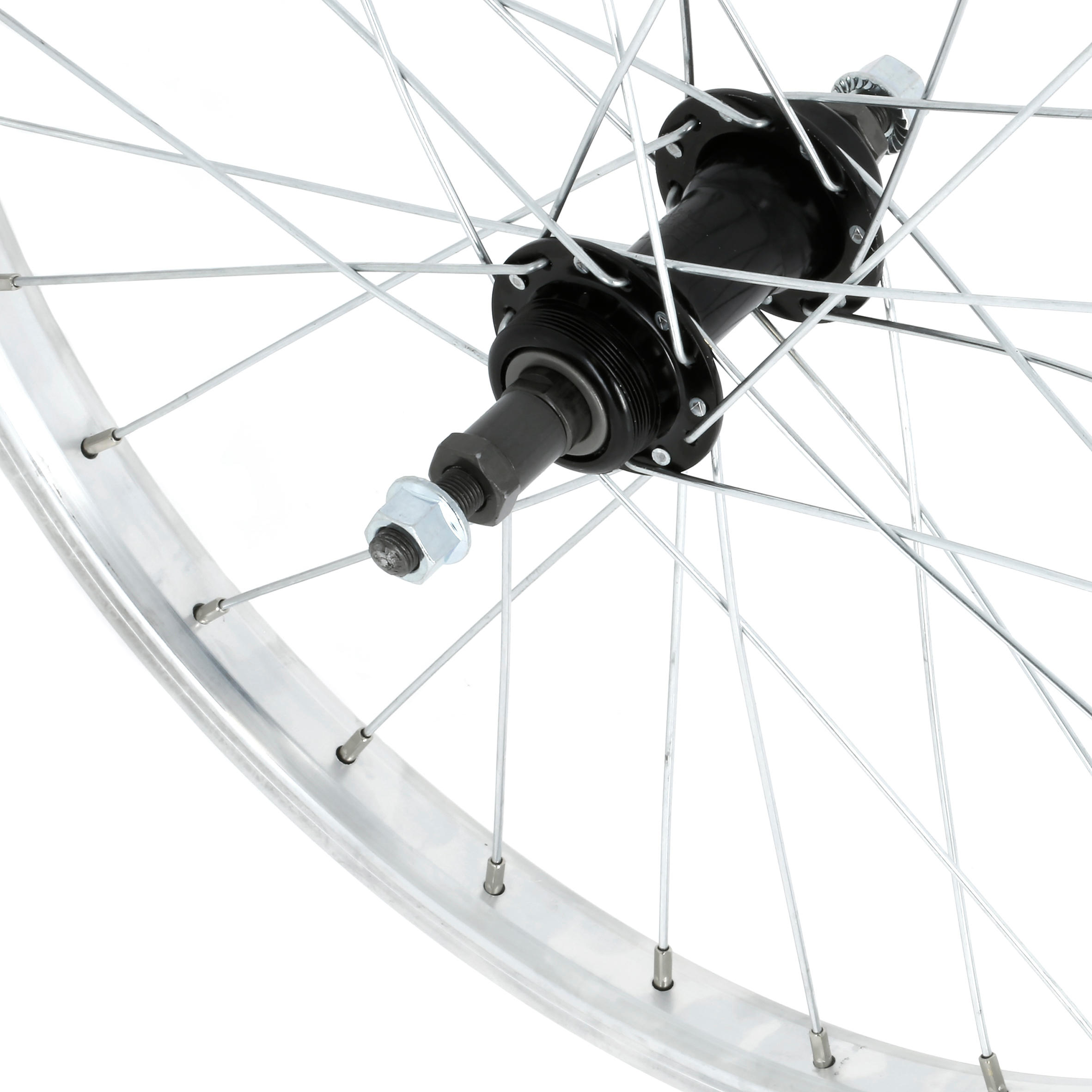 Kids' Wheel 20" Rear Single Wall Rim Freewheel - Silver - BTWIN