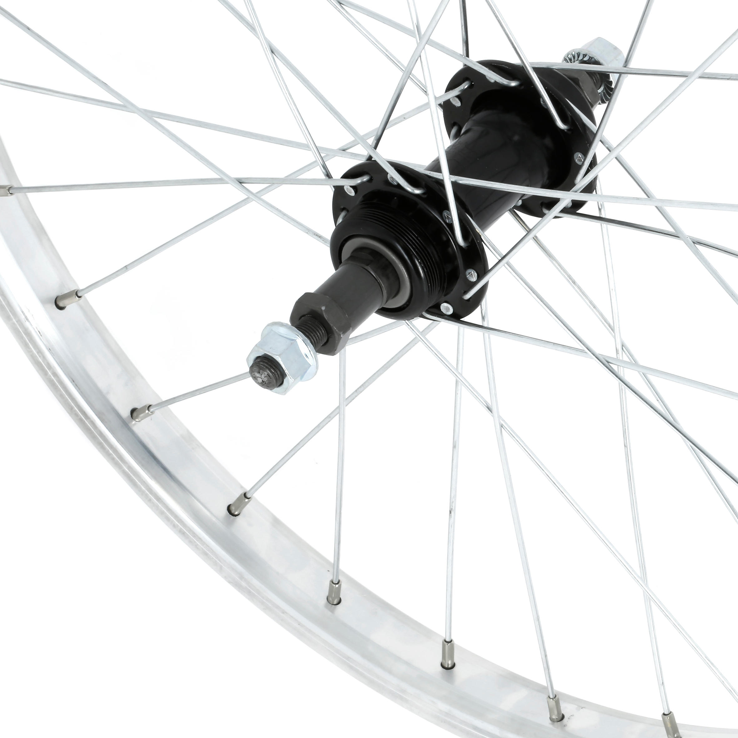 Roue vélo enfant 20 pouces arrière simple paroi roue libre argent - BTWIN