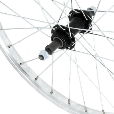 Achterwiel voor kinderfiets 20" enkelwandig met freewheel zilver