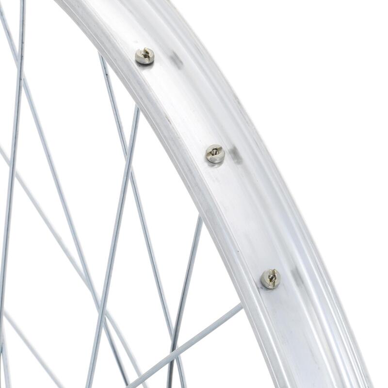 Achterwiel voor kinderfiets 20" enkelwandig met freewheel zilver