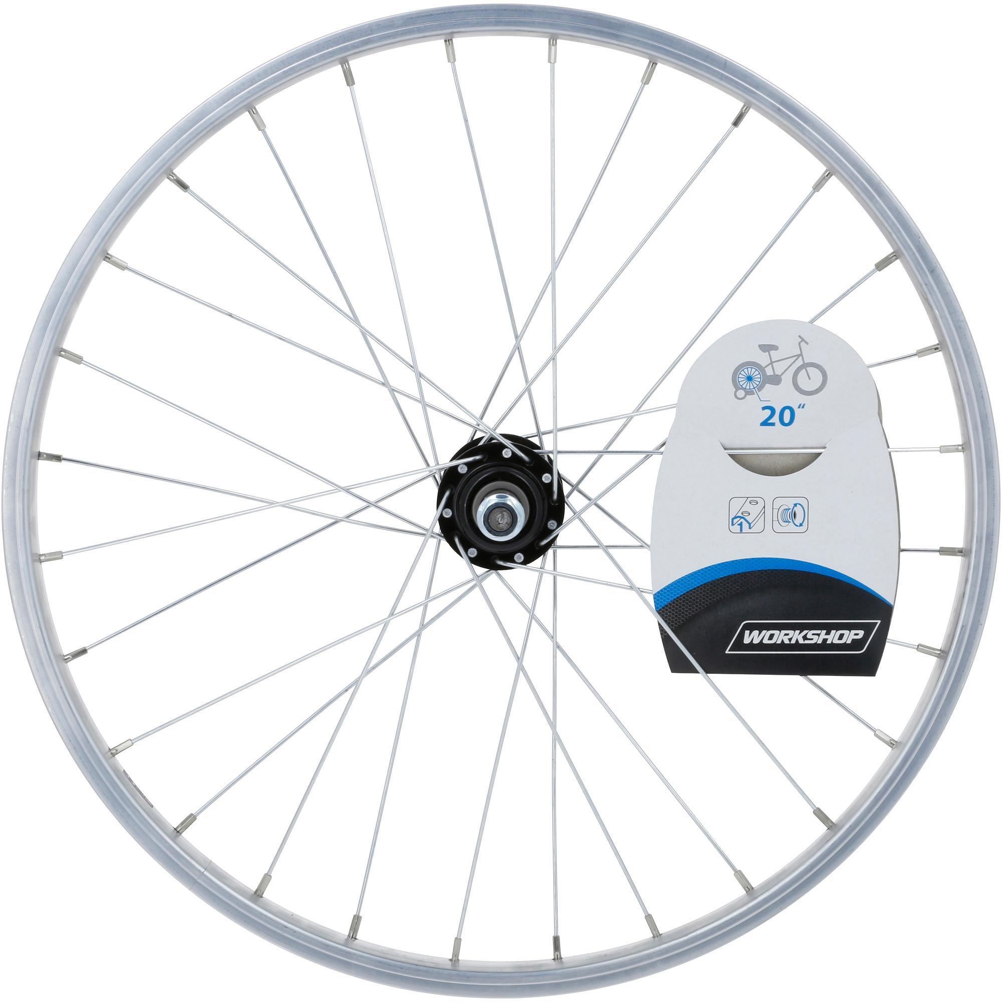 Children's 20-inch rear single-wall freewheel silver