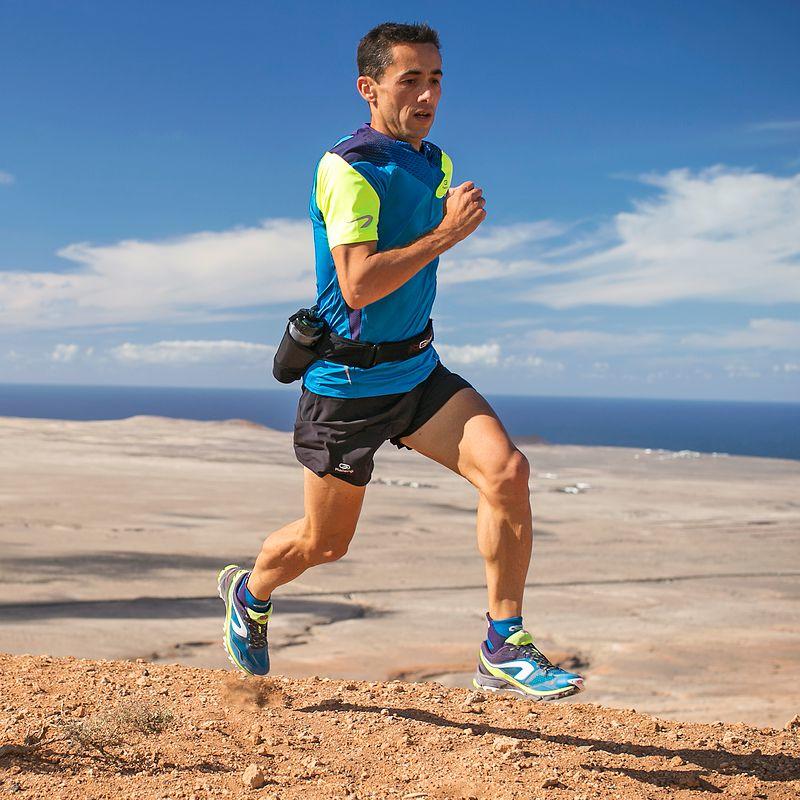 Trail Perf Men's Trail Running Short-Sleeved T-shirt - Blue/Yellow 19/21