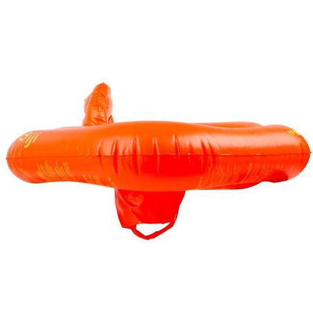 Baby's orange inflatable swim ring with seat for infants weighing  11- 15 kg