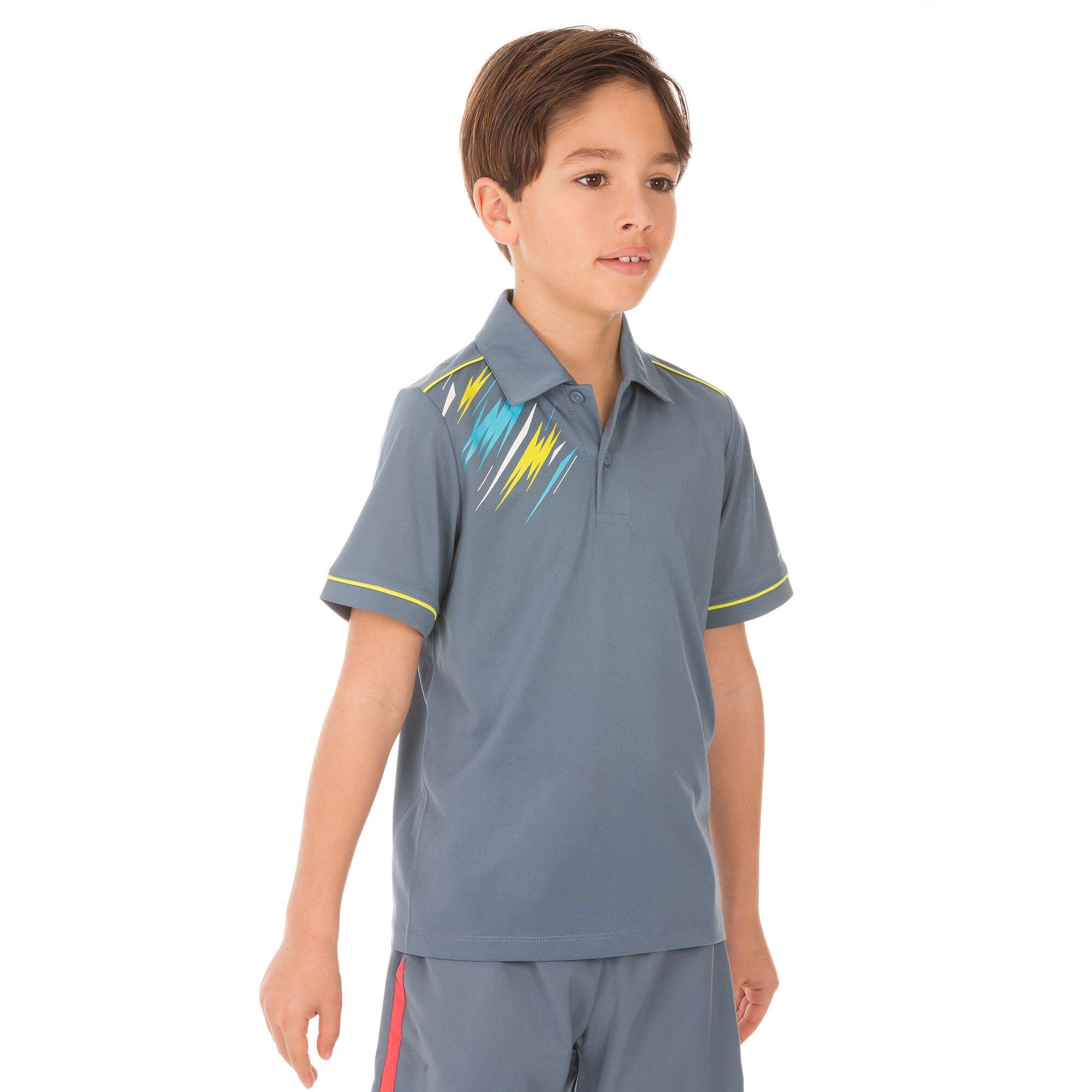 Soft Junior Tennis Padel Table Tennis Badminton Squash Polo Shirt - Grey 3/5