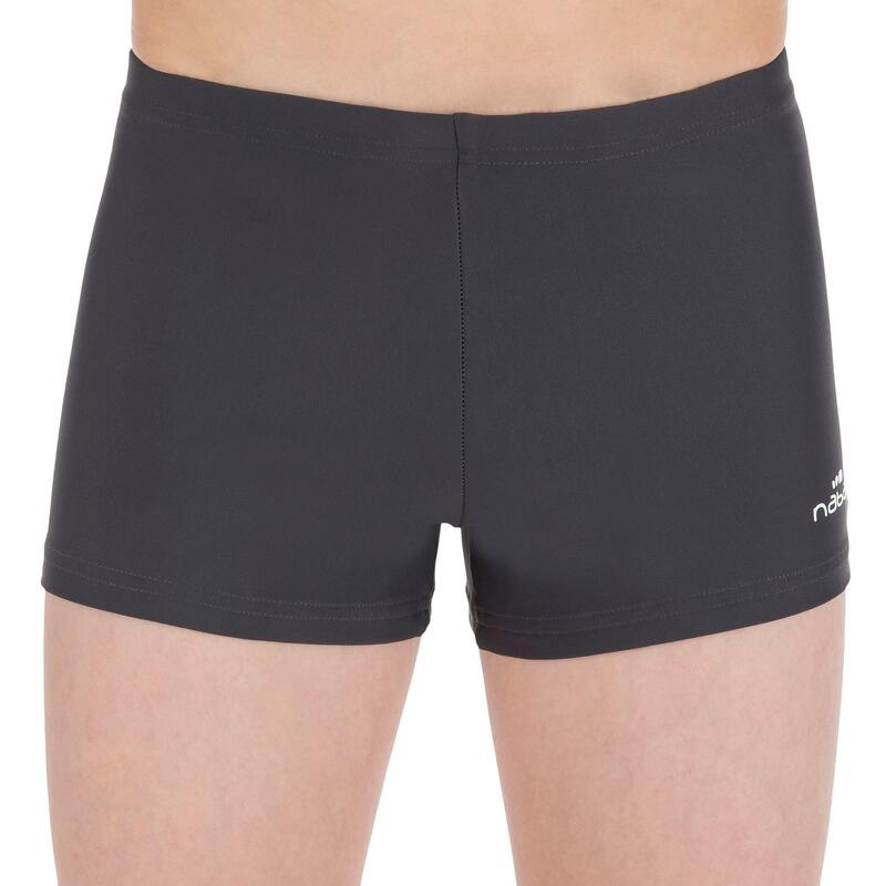 MAILLOT DE BAIN NATATION GARÇON BOXER 100 BASIC GRIS