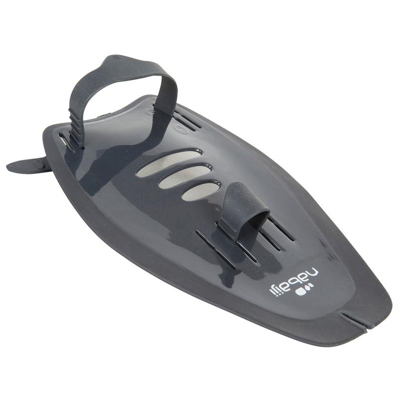 500 SWIMMING PADDLES, SIZE M, SILICONE STRAP GREY 500 SWIMMING PADDLES, SIZE M, SILICONE STRAP GREY