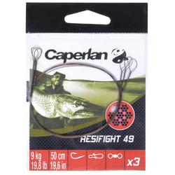 Avançon pêche carnassier RESIFIGHT 49 2 BOUCLES 9KG