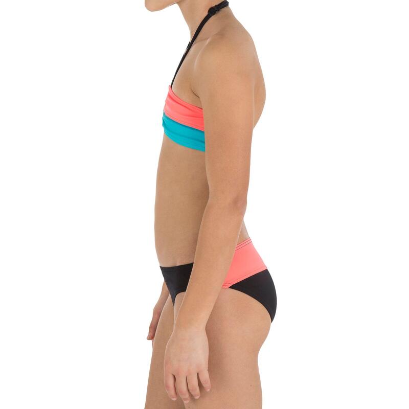 Maillot de bain 2 pièces fille bandeau COLOR BLOCK