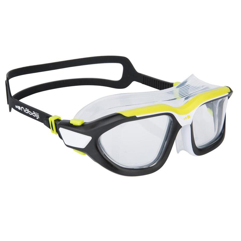 Ochelari înot piscină - Active - Lentile oglindă - Mărime S- Albastru-Alb