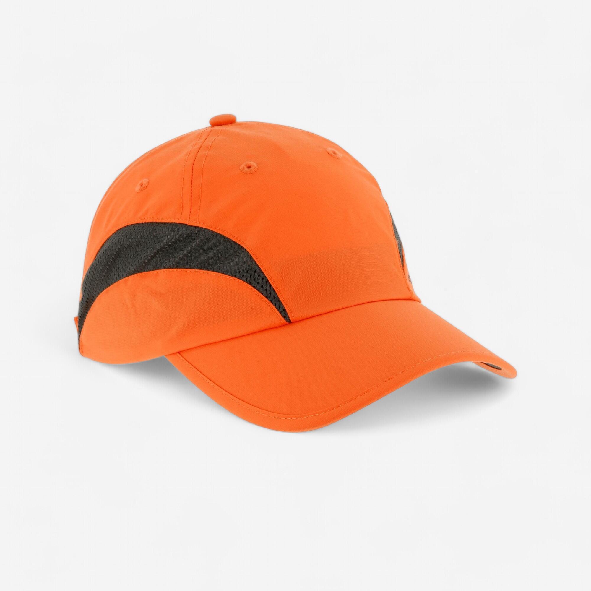 Gorra Caza Solognac Light Adulto Naranja Fluo Transpirable Alta Visibilidad 1/7