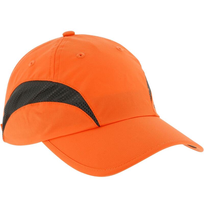 Gorra Caza Solognac Light Adulto Naranja Fluo Transpirable Alta Visibilidad