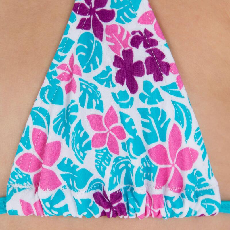 Maillot de bain fille 2 pièces triangle coulissant AG WADI turquoise
