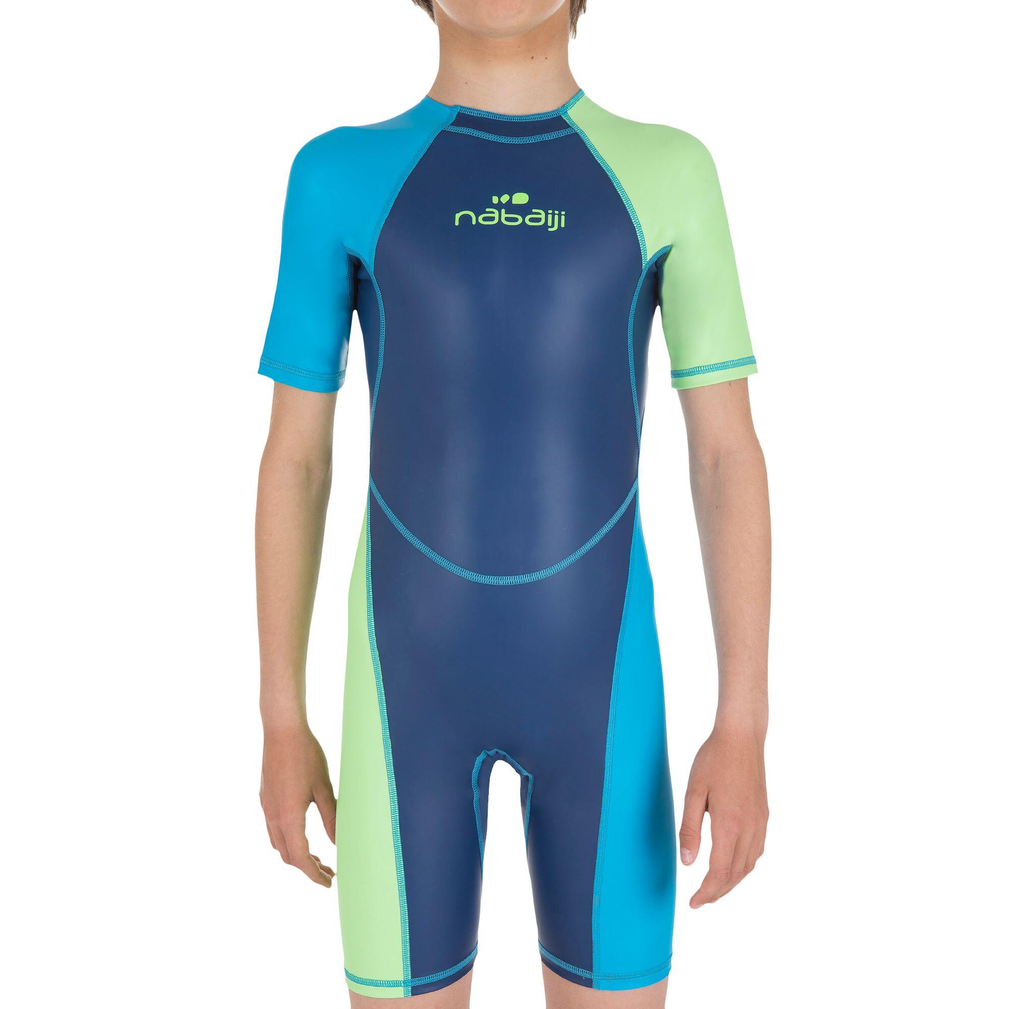 COMBINAISON SHORTY NATATION GARCON KLOUPI BLEU BLEU VERT Decathlon