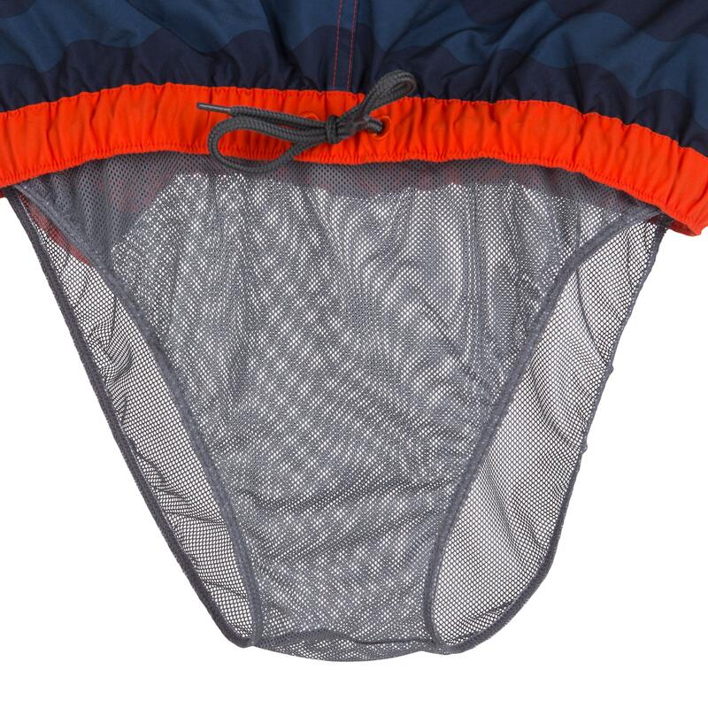 Hendaia Wave Men's Long Swim Shorts Red TRIBORD Decathlon