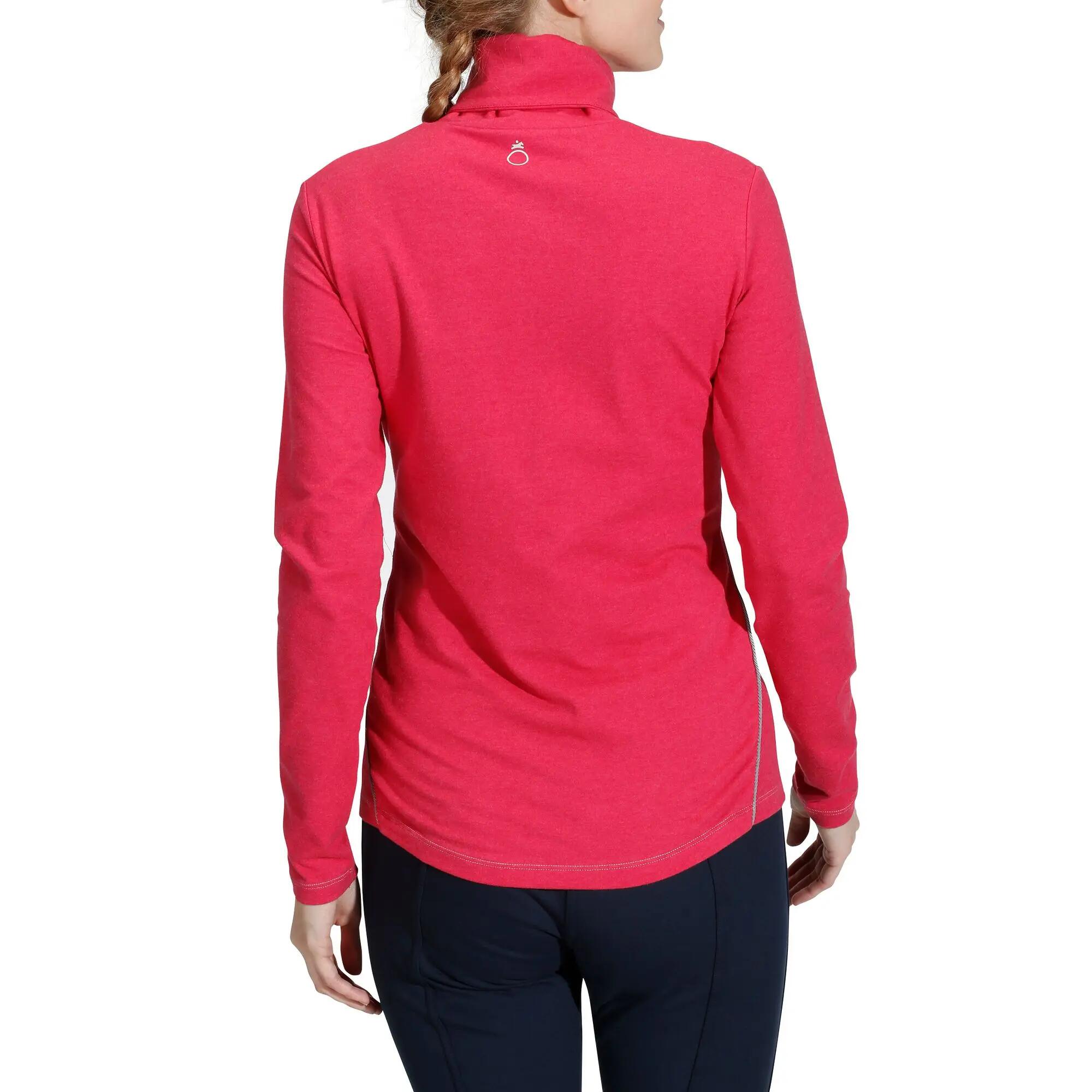 Paddock Women's Horse Riding Turtleneck - Raspberry Pink 4/12