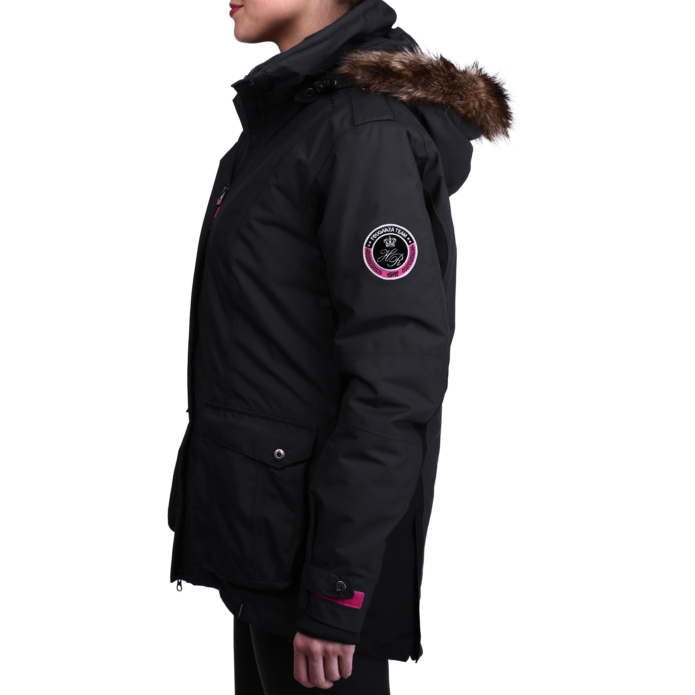 Paddock Women's Warm Horse Riding Parka - Dark Grey 5/30
