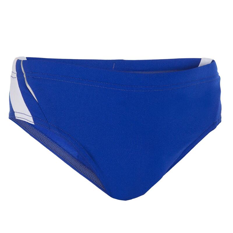 Slip Înot 900 YOKE Albastru-Alb Băieți