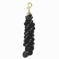 Lonjă Piele/Bumbac Echitaţie Negru Ponei- 2,5 m Echitatie - Lonjă Piele/ Bumbac Echitaţie FOUGANZA - Echipament echitatie trekking