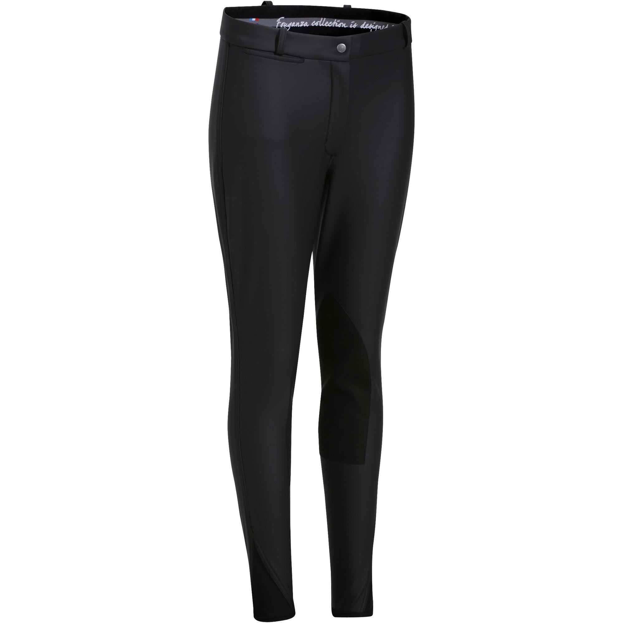 Kipwarm Women's Waterproof Warm and Breathable Horse Riding Jodhpurs Black Fouganza