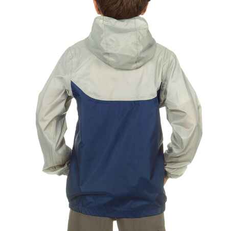 MH150 Kids' Waterproof Hiking Jacket (7 to 15 Years) - Navy Grey