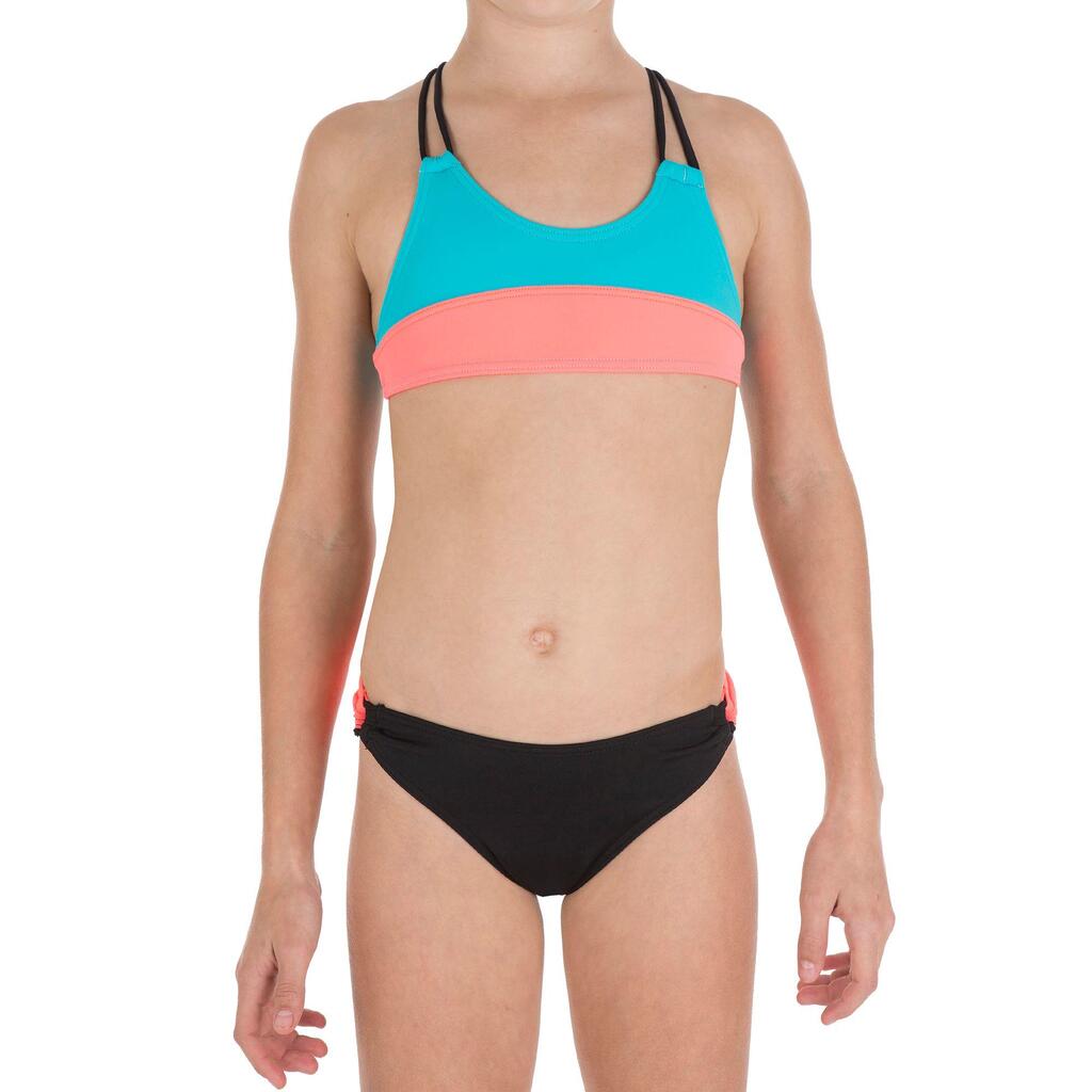 Dievčenské dvojdielne plavky živôtikové Color Block