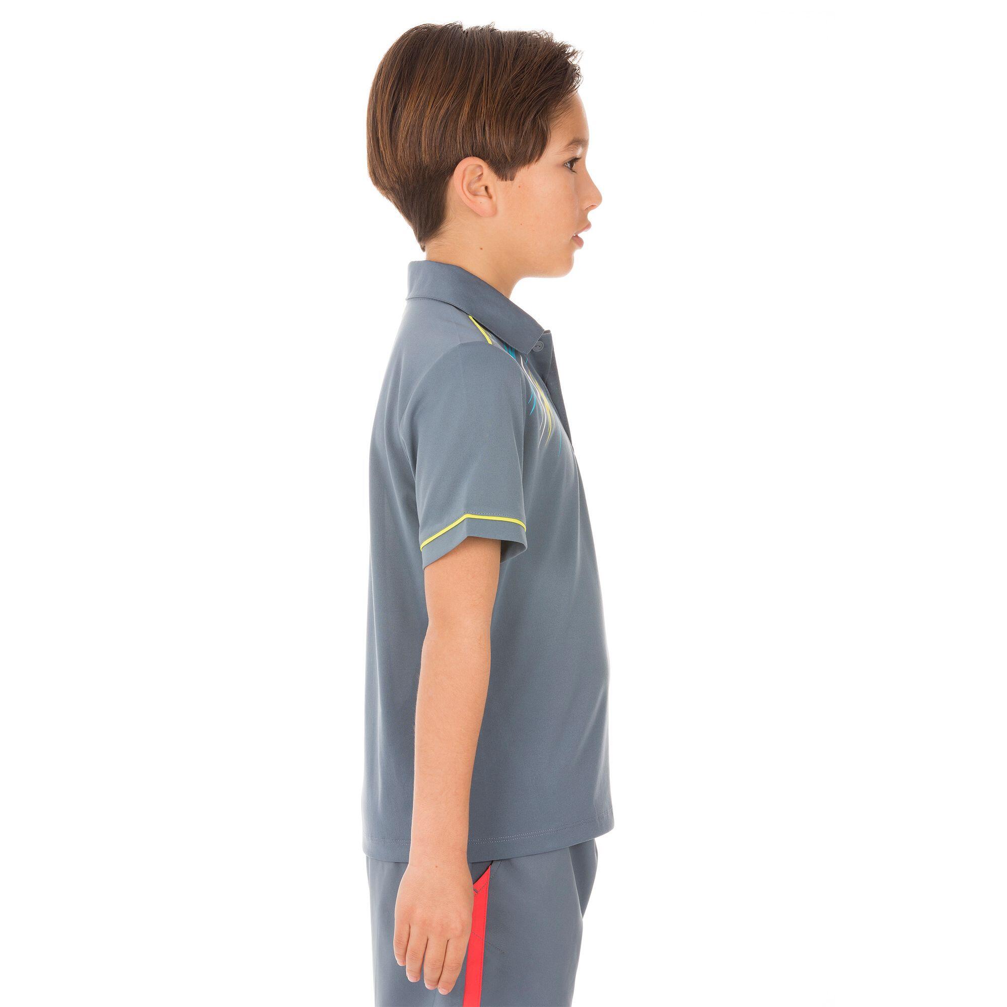 Soft Junior Tennis Padel Table Tennis Badminton Squash Polo Shirt - Grey 4/5