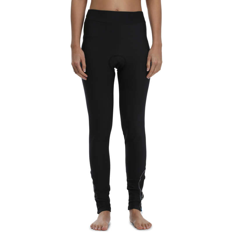 BTWIN 500 Women's Bibless Cycling Tights Black/Blue