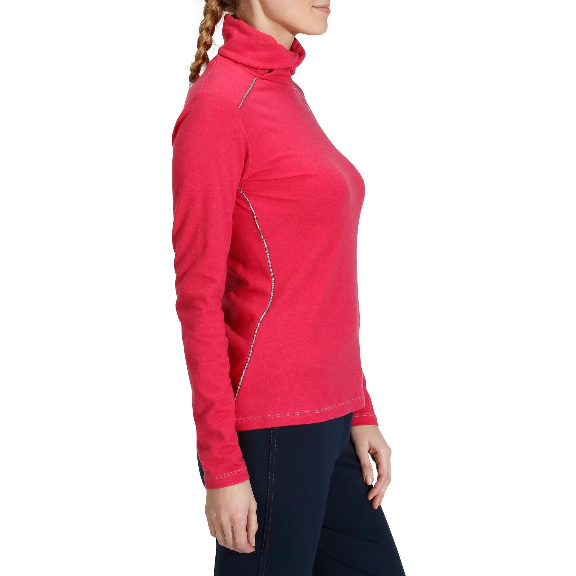 Paddock Women's Horse Riding Turtleneck - Raspberry Pink 3/12