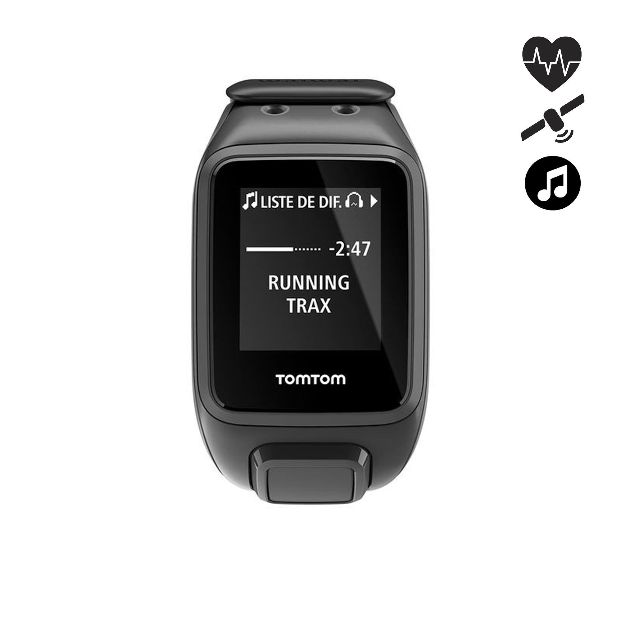 GPS Uhr TomTom Runner 2 Cardio S Musik schwarz Decathlon