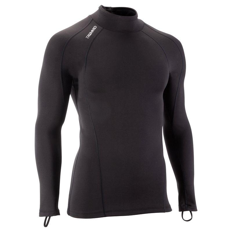 Adult brushed long-sleeved stretchy Thermal TOP - Black