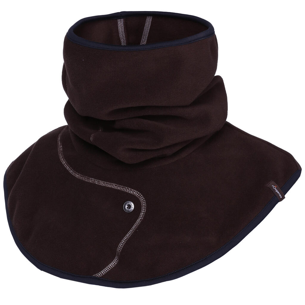 Adult fleece horse riding neck warmer - brown