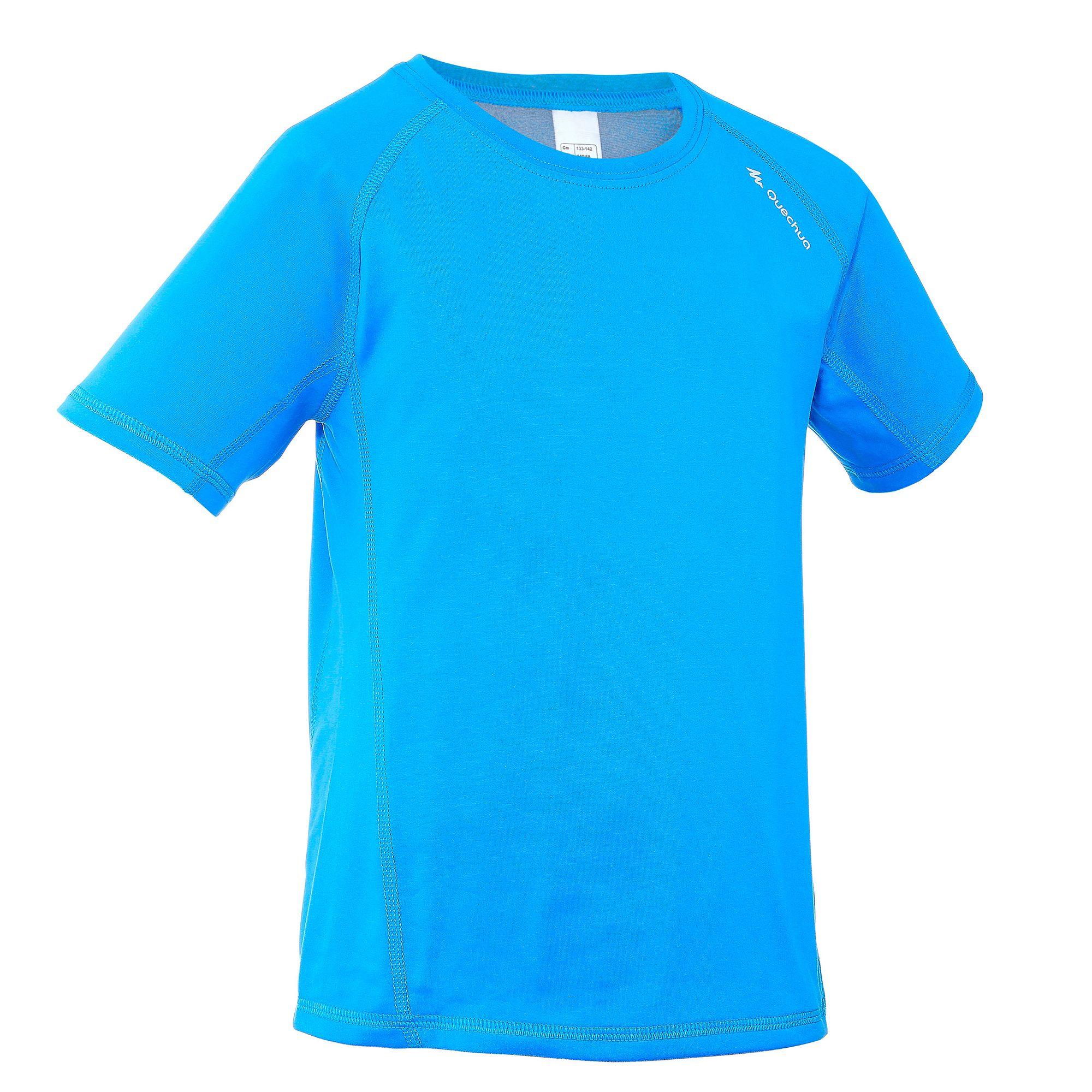 QUECHUA Boys' Hike 100 hiking T-shirt blue