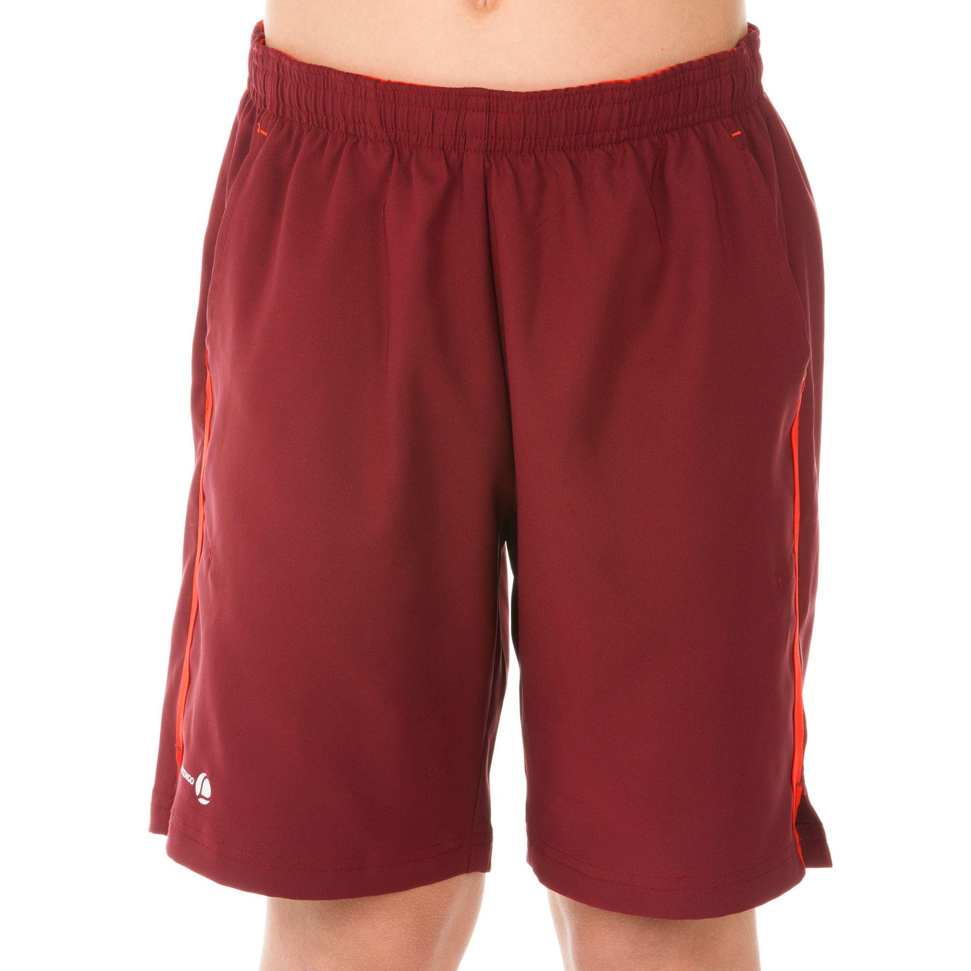 Soft Boys' Tennis Badminton Padel Ping Pong Squash Shorts - Burgundy 2/7