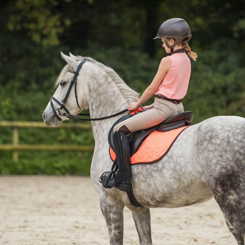 Débardeur équitation enfant SPRING orange pastel