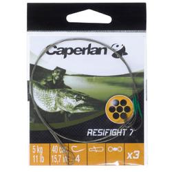 Avançon pêche carnassier RESIFIGHT 7 hameçon simple 5KG x3