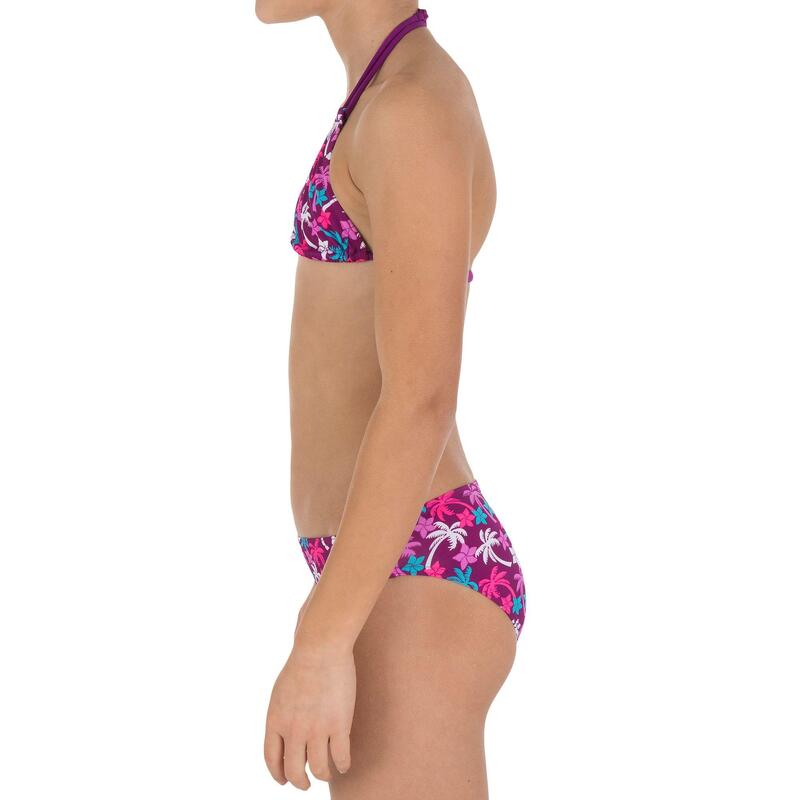 Maillot de bain fille 2 pièces triangle coulissant AG COCO violet