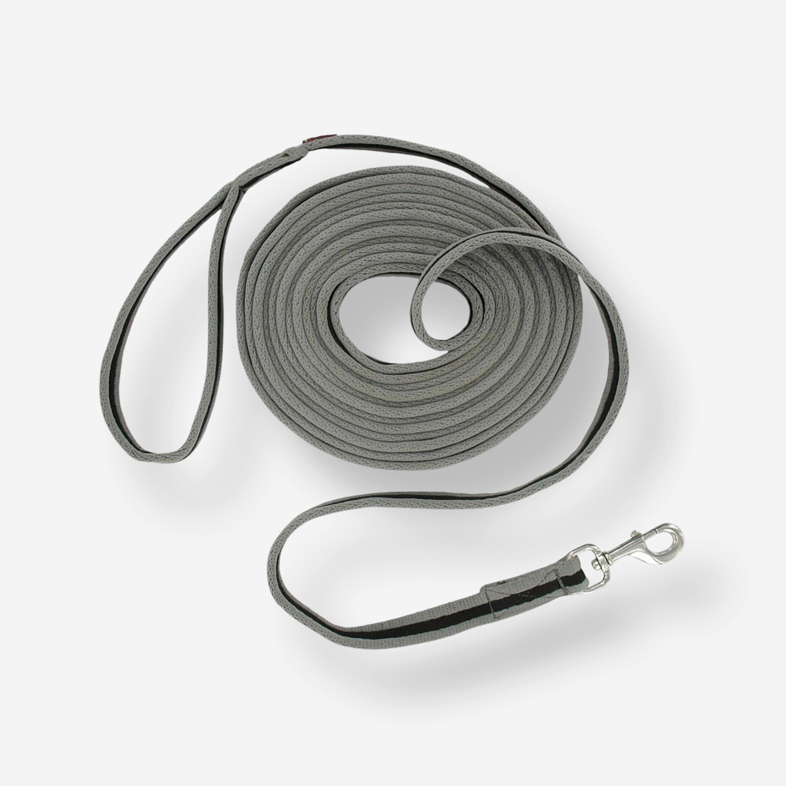 Horse Riding Soft Leadrope for Horse and Pony - Grey/Black - FOUGANZA