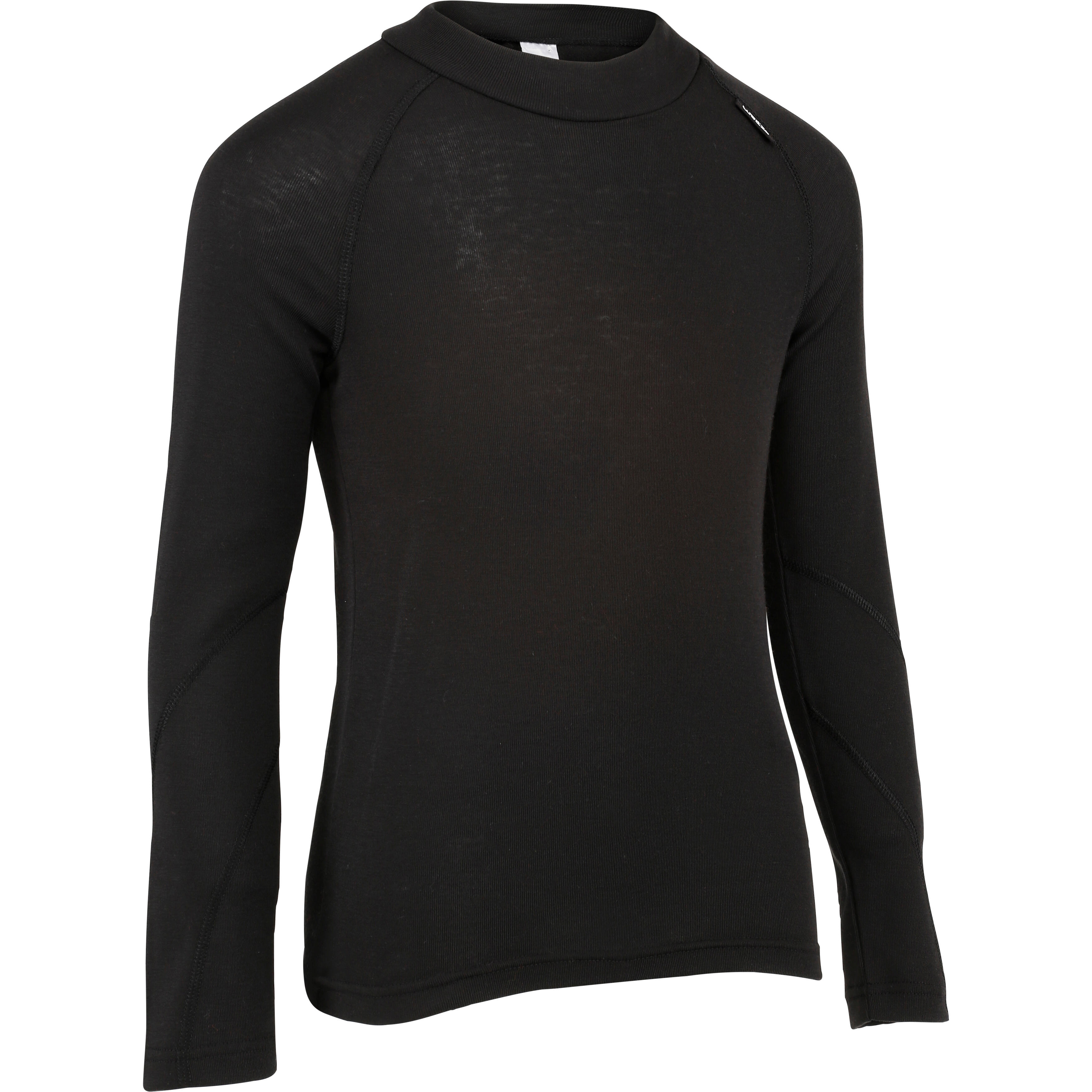 Kids' Ski Base Layer Top - BL 100 Black - WEDZE