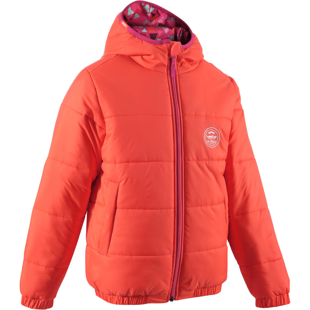 Wende-Skijacke Warm Kinder orange/gemustert orange/bedruckt