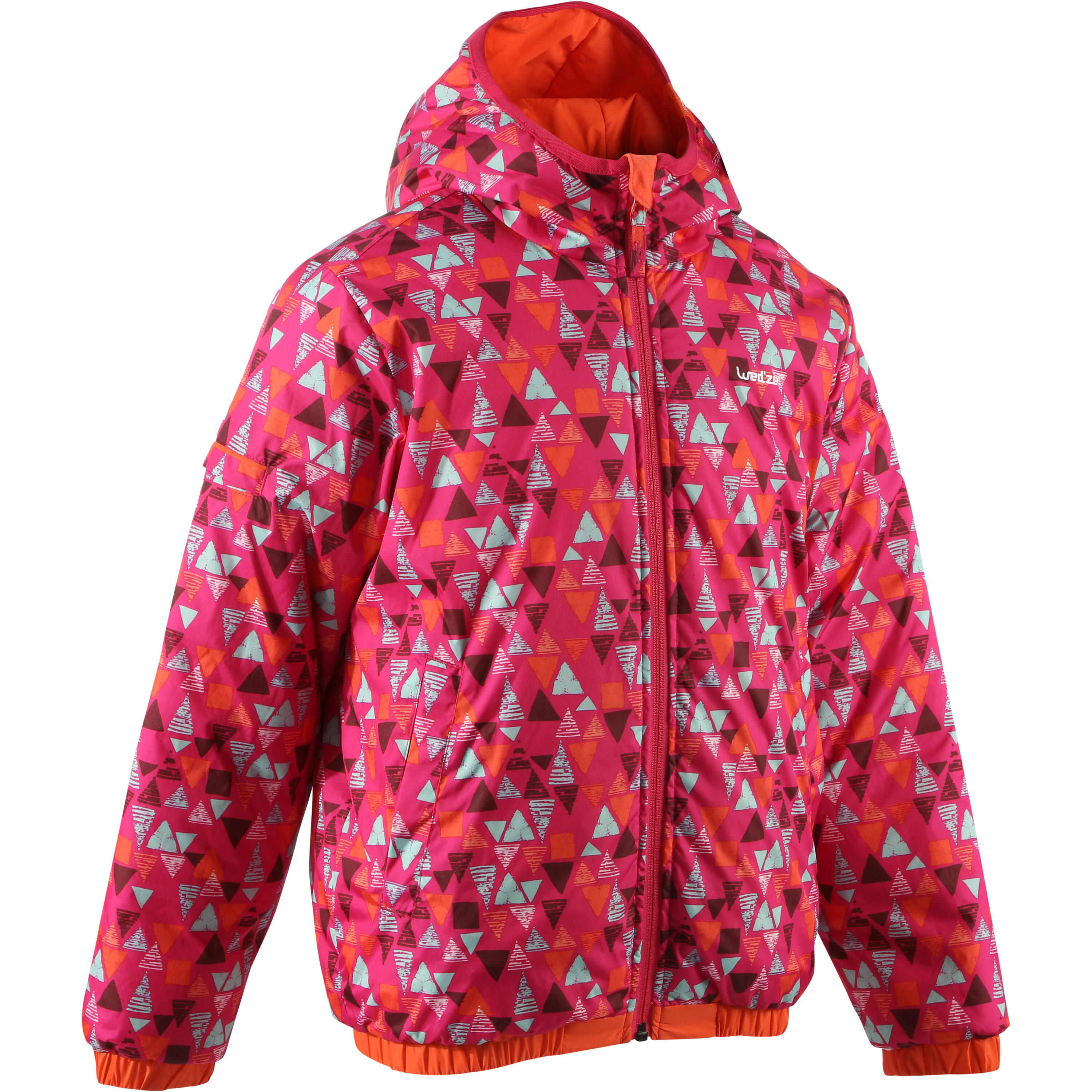 WarmReverse Girls' Reversible Ski Jacket - Orange/Print 2/19