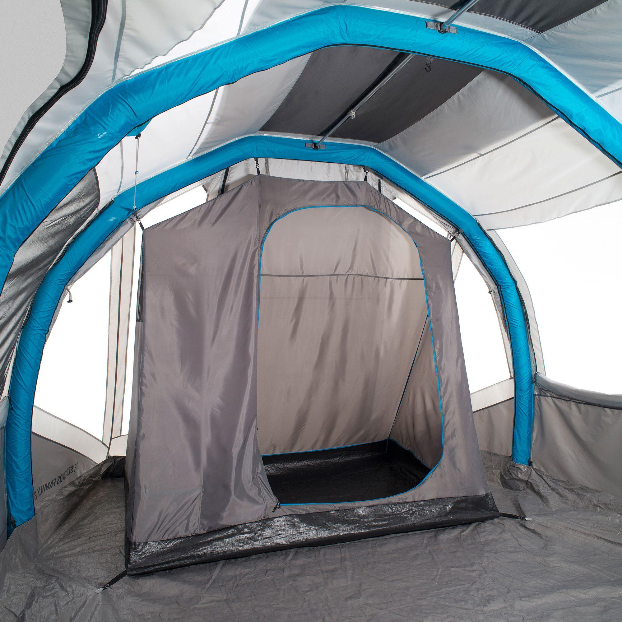 Air seconds family tent 6.3xl | 6 people grey - Decathlon