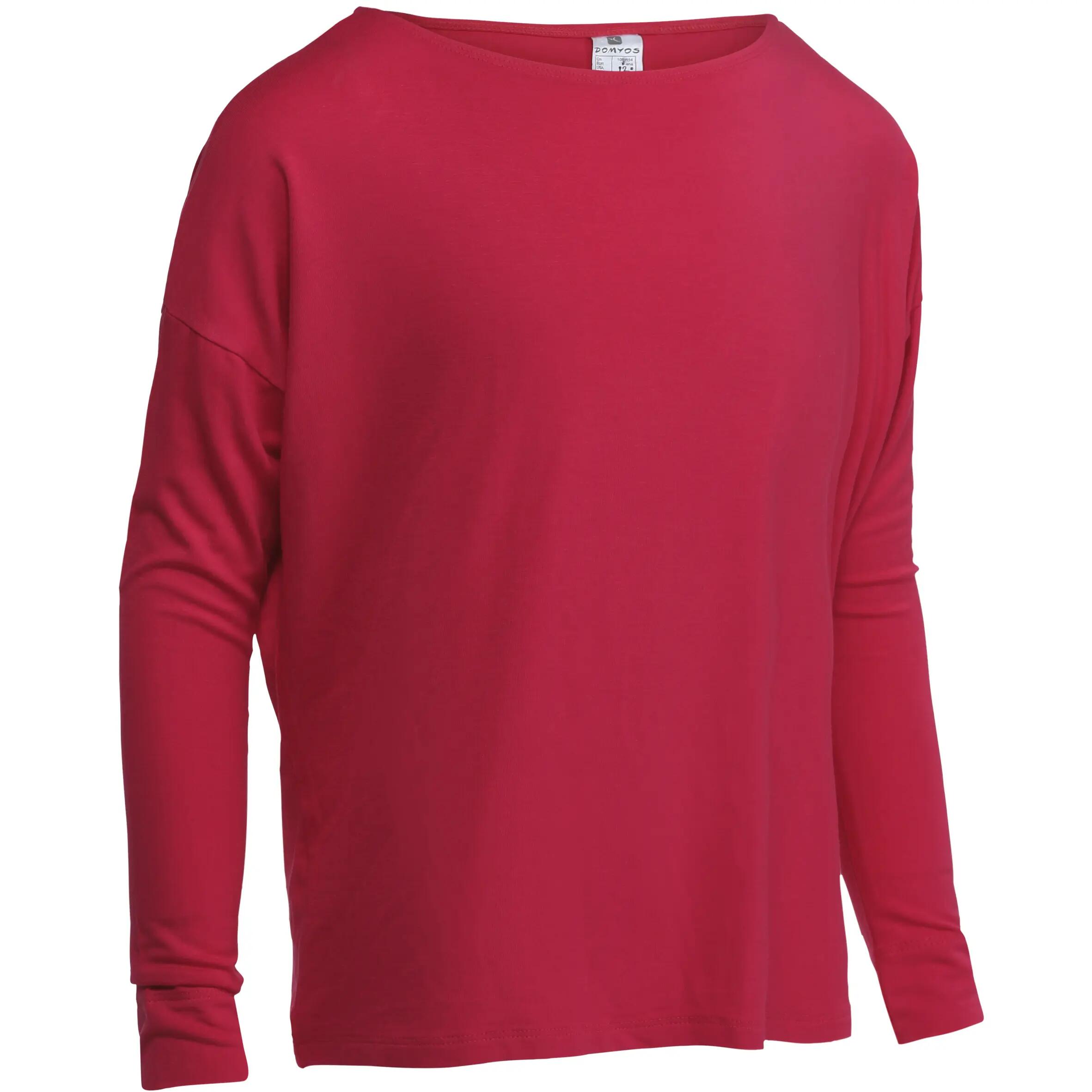 Women's Modern Dance Long-sleeved T-shirt - Red 1/12